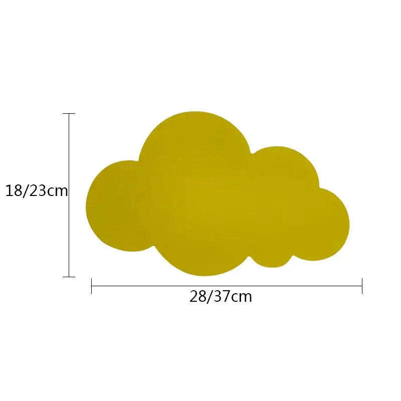 A mustard-yellow pastel cloud led wall lamp with rounded edges for kids bedroom decorbites cloud led lighting