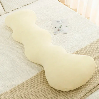 Cream-colored ice cream wavy plush pillow with soft texture for decorbites ice cream bedroom decor