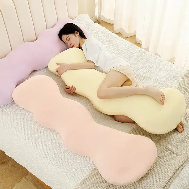 Soft pastel-colored ice cream wavy plush pillow with smooth surface for bedroom decorbites decor comfort