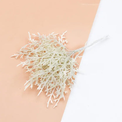 White artificial coral branch with delicate fronds in decorbites 10pcs artificial plants for living room decor