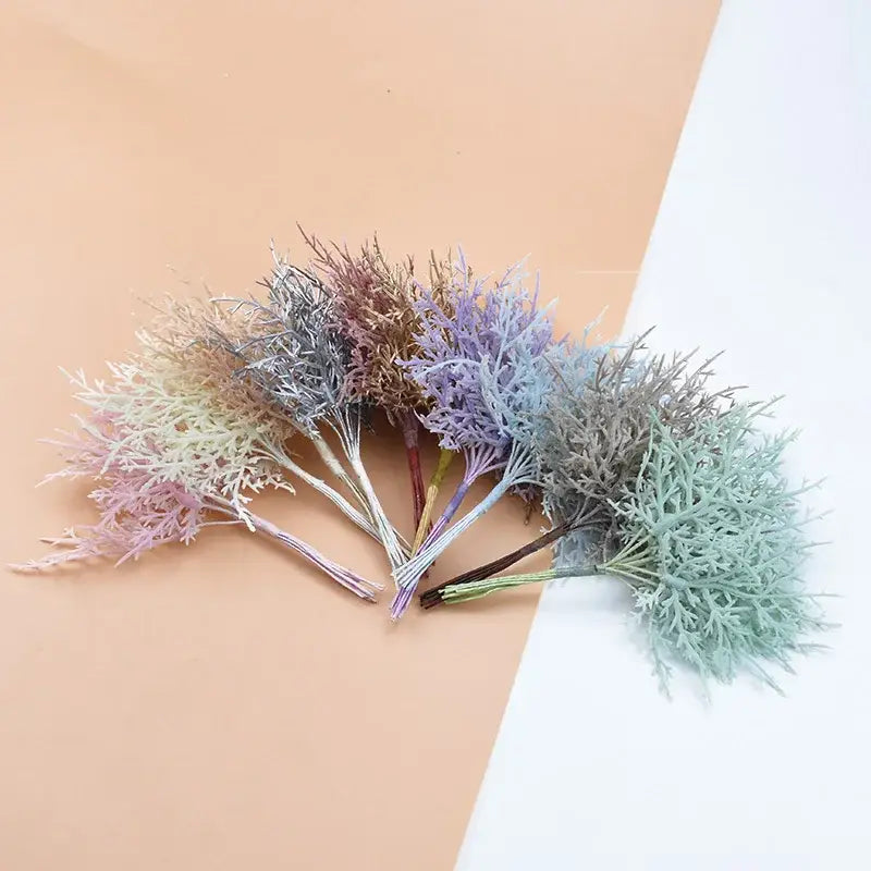 Pastel lavender and mint decorbites 10pcs artificial plants with feathery texture and slender stems for living room decor