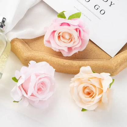 Pink artificial rose with delicate petals and green leaves from decorbites 100pcs multicolor silk artificial flowers set