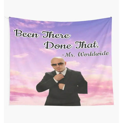 Purple and pink gradient sky-themed bulldog fun tapestry featuring a printed mr image for bedroom decorbites bulldog fun
