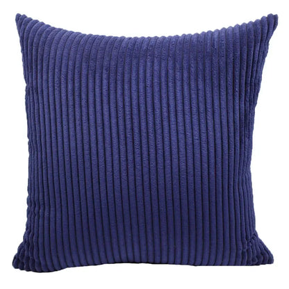 Deep blue corduroy pillow with prominent vertical ribs for decorbites corduroy pillow cover living room decor