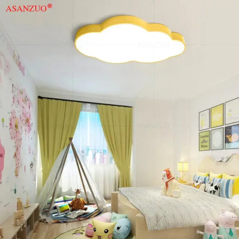 Yellow cloud shaped ceiling light from decorbites cloud led kids collection for bedroom lighting decorbites cloud led
