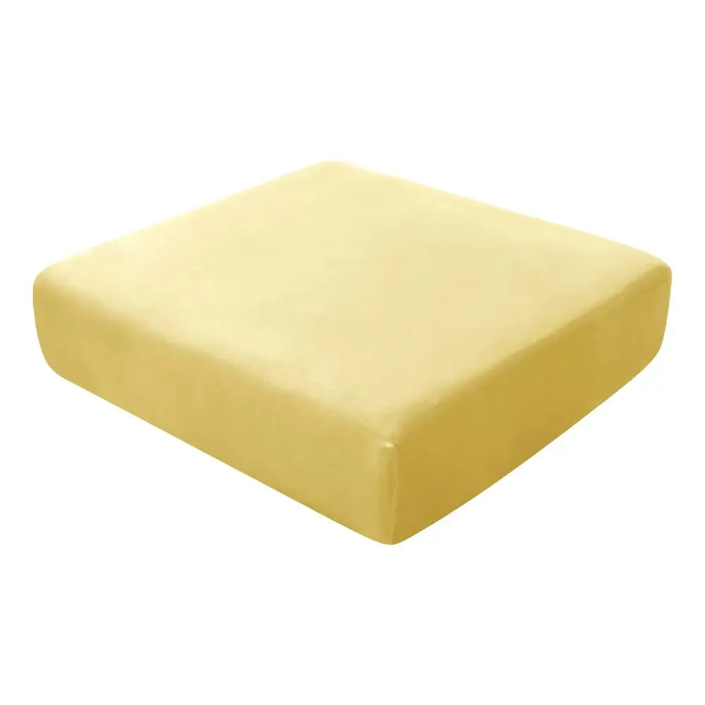 Soft pale yellow rectangular velvet cushion with plush texture for sofa cover living room protector use