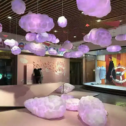 Plush white cloud led chandelier light with floating lavender decorbites cloud led fixtures for nursery kids room decor