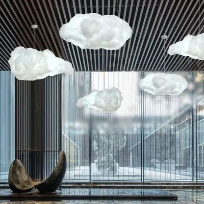 Plush white cloud led chandelier light with cloud led decorbites design hanging from ceiling for kids nursery room decor