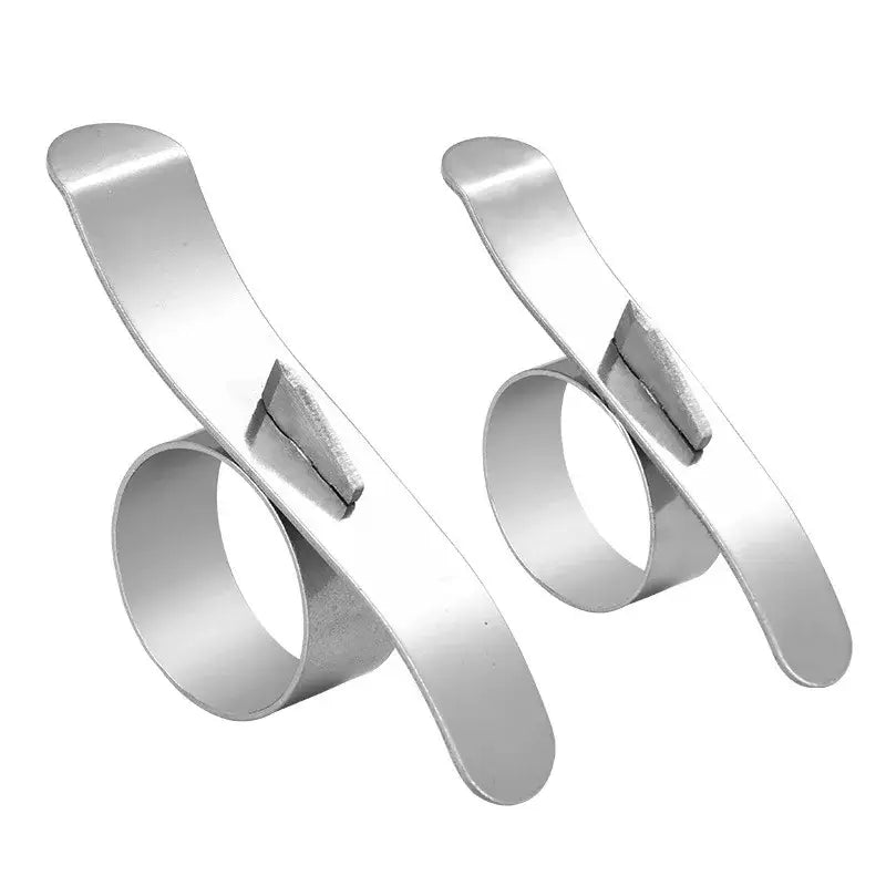 Silver metal wine bottle opener with sleek curved design and loop for decorbites citrus peeler kitchen zester ring