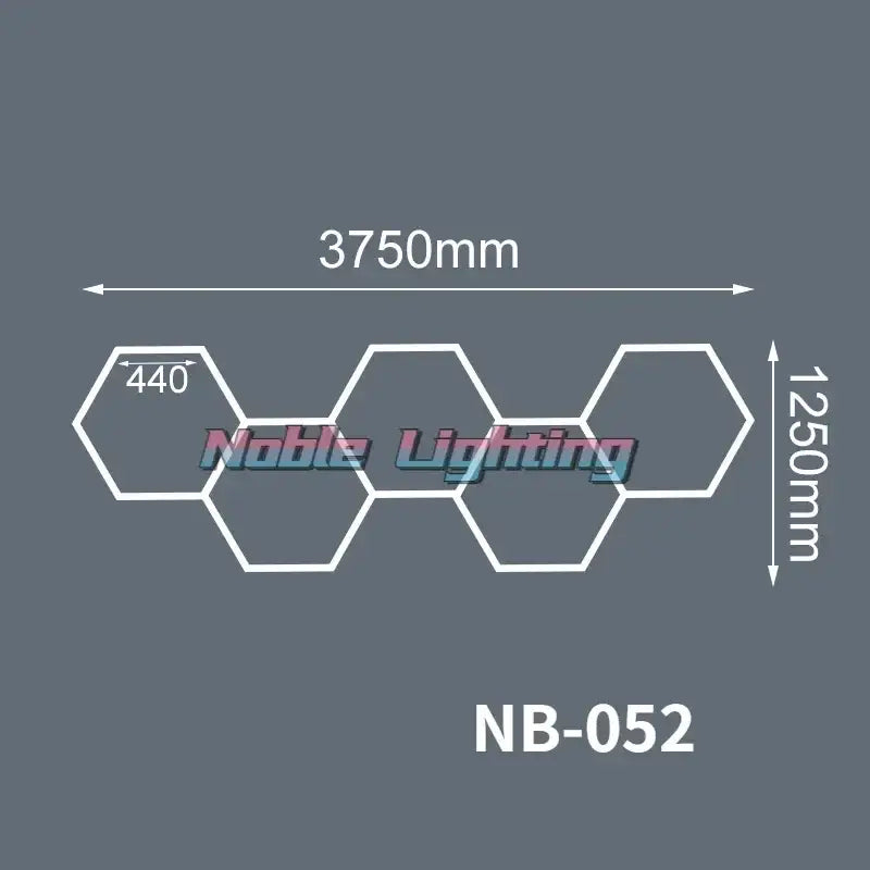 Noble lighting nb-052 hexagonal led light fixture with white outlined geometric design for garage workshop decor