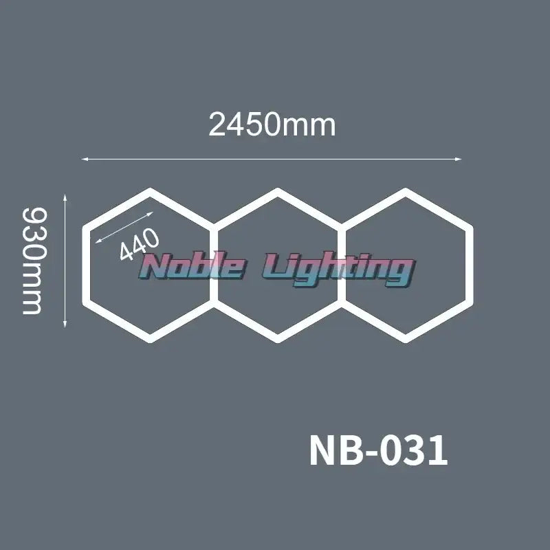 Noble lighting nb-031 white hexagonal geometric led lights with three panels for polygonal snowflake decorbites garage workshop decor