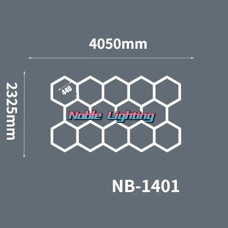 White hexagonal polygonal snowflake geometric led lights nb-1401 by noble lighting for garage workshop decorbites LED lights