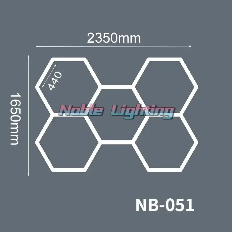 White hexagonal polygonal snowflake geometric led lights nb-051 by noble lighting for garage workshop decorbites led lights
