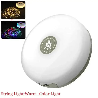 Portable white and black led camping light strip with usb ports and camping lights logo for garden tent decor