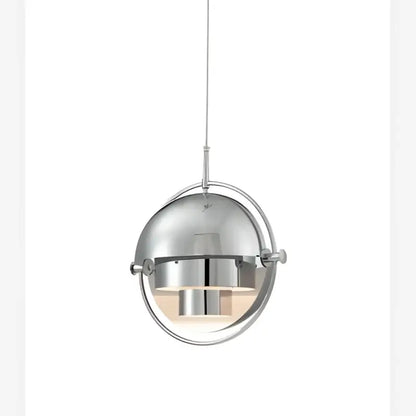 Post modern black and gold chrome-finished spherical iron pendant lights with visible internal lighting for dining room decorbites iron pendant