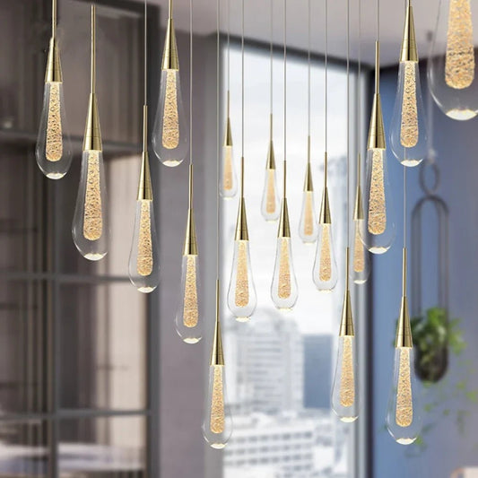 Post-Modern Crystal Teardrop Glass Pendant Light - Decorbites