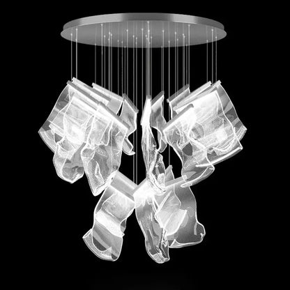 Modern white mesh love paper chandelier with sleek metallic base for decorbites golden love foyer lighting