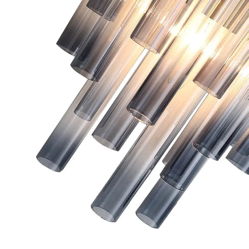 Postmodern gold and gray cylinder wall lamp with translucent smoked glass tubes for hallway 220v-240v 110v-120v use