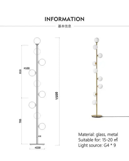 Postmodern gold glass ball standing lamp with white spherical globes decorbites glass ball ball standing lamp for living room