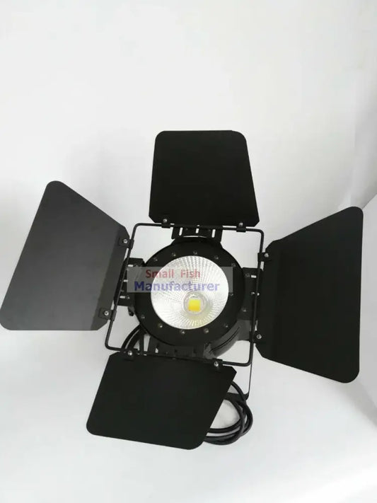 Professional black 100w cob led par light with four adjustable barn doors for studio stage and photography use