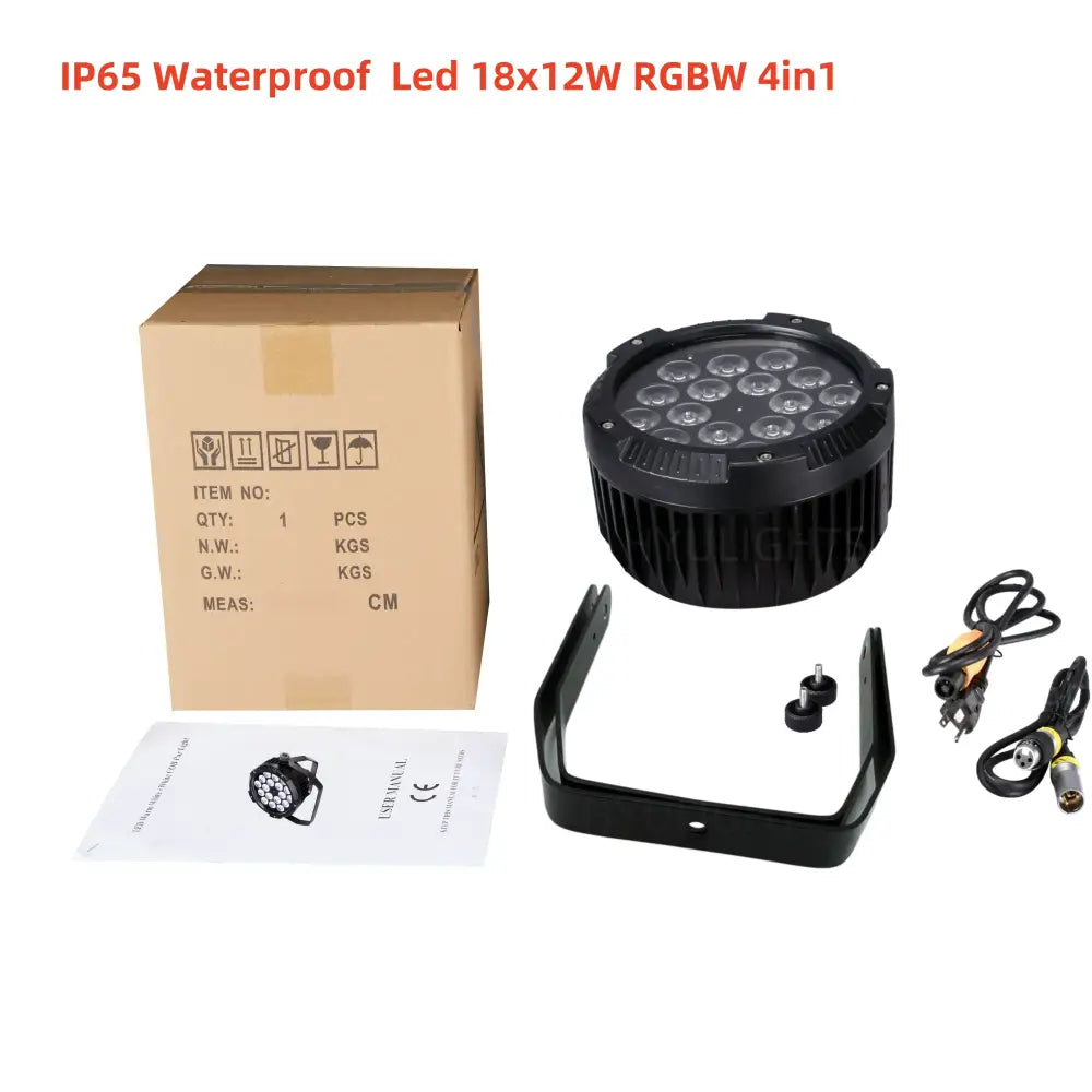 Professional black 6in1 led par stage light featuring 18x18w rgbwa uv 6in1 array and ip65 waterproof rating