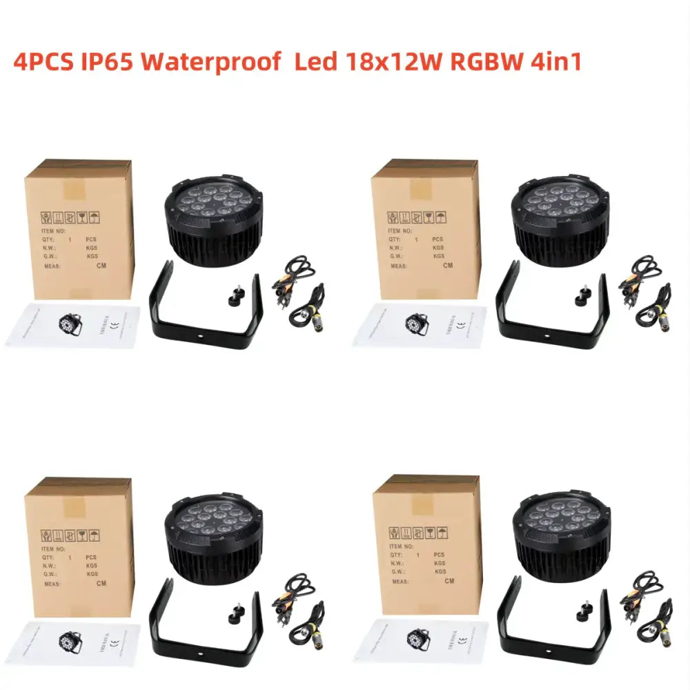 Professional black 18x18w rgbwa uv 6in1 led par stage light with 18x12w rgbw leds for stage and outdoor lighting