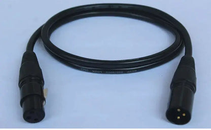 Professional black shielded dmx cables with two male xlr connectors for reliable stage lighting performance