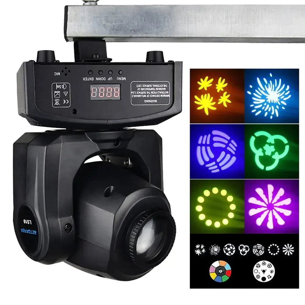 Professional black spot moving head stage light with digital display and multiple color patterns for decorbites big dipper events