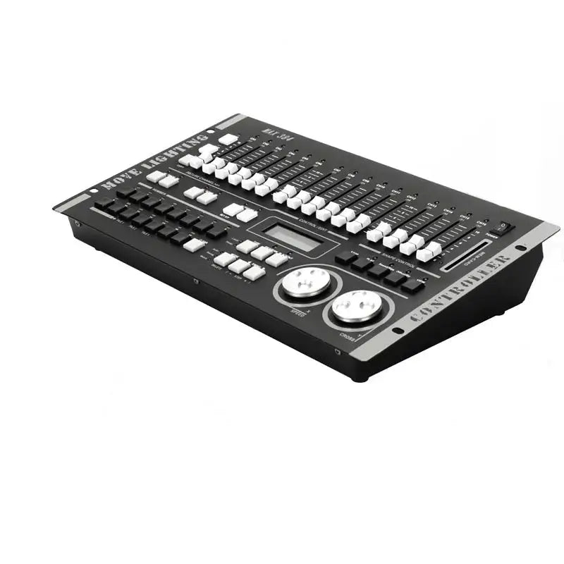 Professional black and white dmx max lighting controller mu-8h with digital display and sliders for precise lighting control