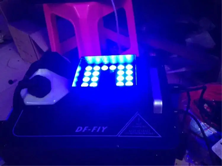 Blue led light panel with bright circular lights and model df-fiy on purple 1500w rgb triple led fog machine