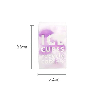 Purple heart ice cube mold reusable tray with translucent purple and white frosted cube mold and embossed text design