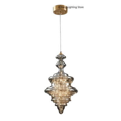 Raindrop Copper Crystal Pendant Light in Gold - Decorbites