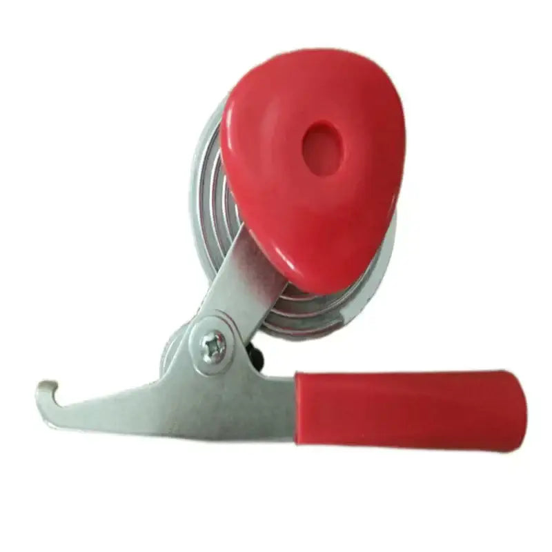 Red-handled metallic sealer crimper with heart-shaped grip for crimper seaming machine kitchen tool