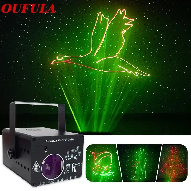 Black rectangular animation laser projection light with handle by oufula for living room decorbites 3d animation