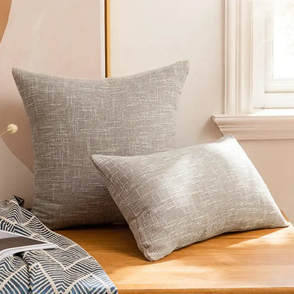 Two gray textured linen throw pillow covers set of 2 with subtle woven pattern for living room decorbites linen throw pillow decor