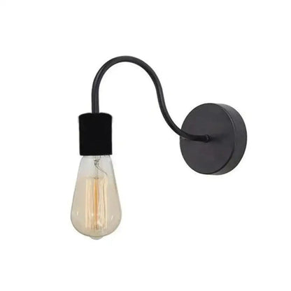 Black wrought iron wall sconce with vintage edison bulb featuring decorbites black cage guard for retro bedroom decor