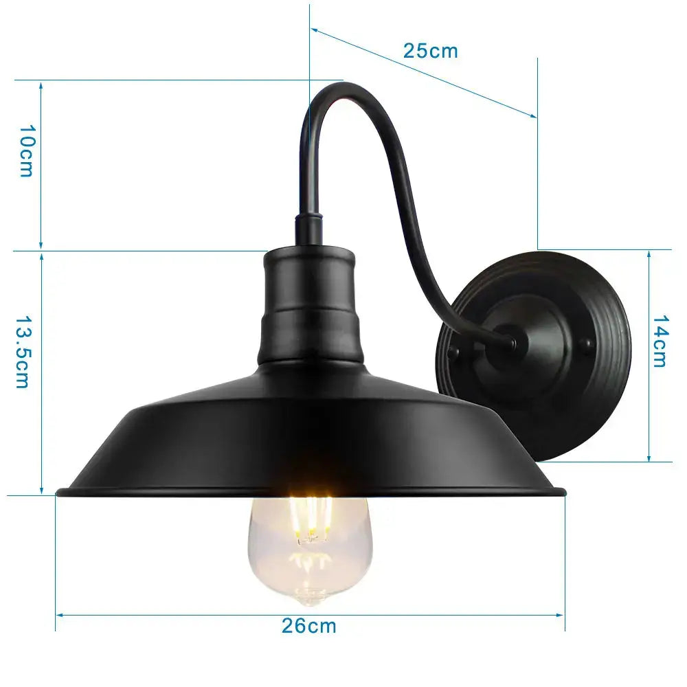 Black wrought iron farmhouse wall sconce with matte finish and exposed edison bulb decorbites black cage guard lamp