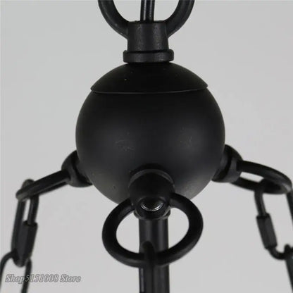 Retro black metal glass bucket pendant light with matte finish and chain links for dining room decorbites glass bucket