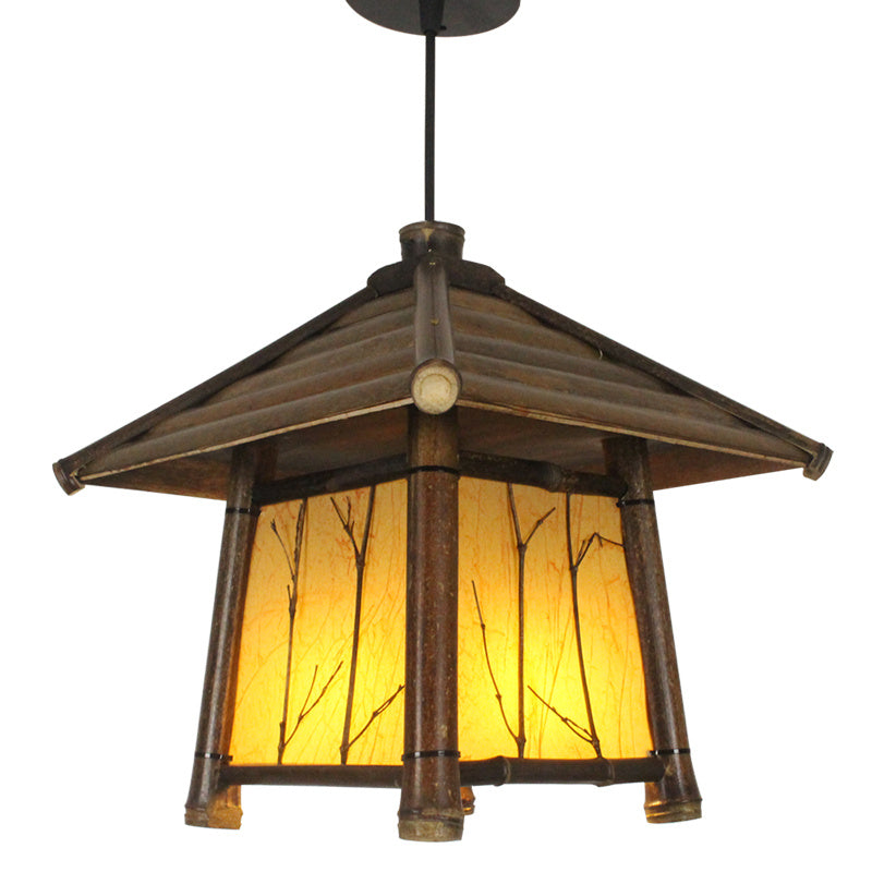 Retro-Chinesischer Stil Kronleuchter Teeraum Südostasien Kronleuchter Bambuslampe