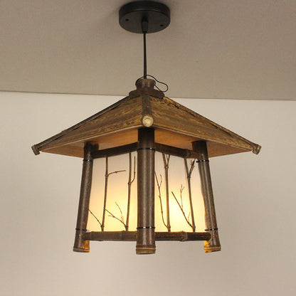 Retro-Chinesischer Stil Kronleuchter Teeraum Südostasien Kronleuchter Bambuslampe