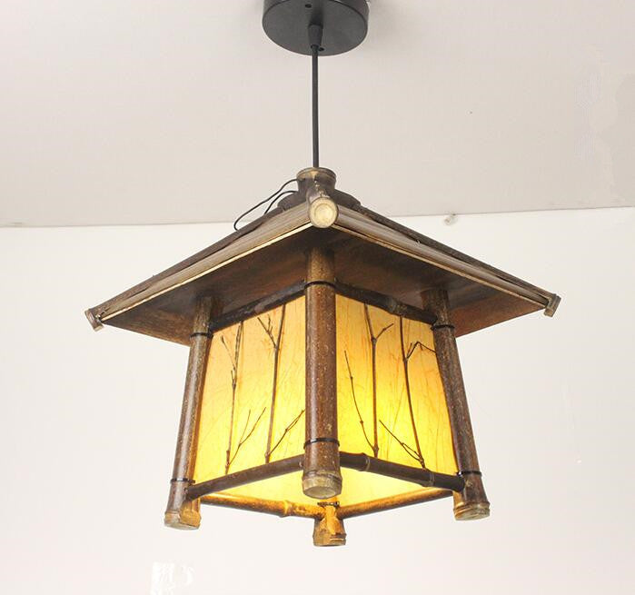 Retro-Chinesischer Stil Kronleuchter Teeraum Südostasien Kronleuchter Bambuslampe