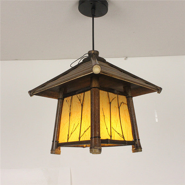 Retro-Chinesischer Stil Kronleuchter Teeraum Südostasien Kronleuchter Bambuslampe