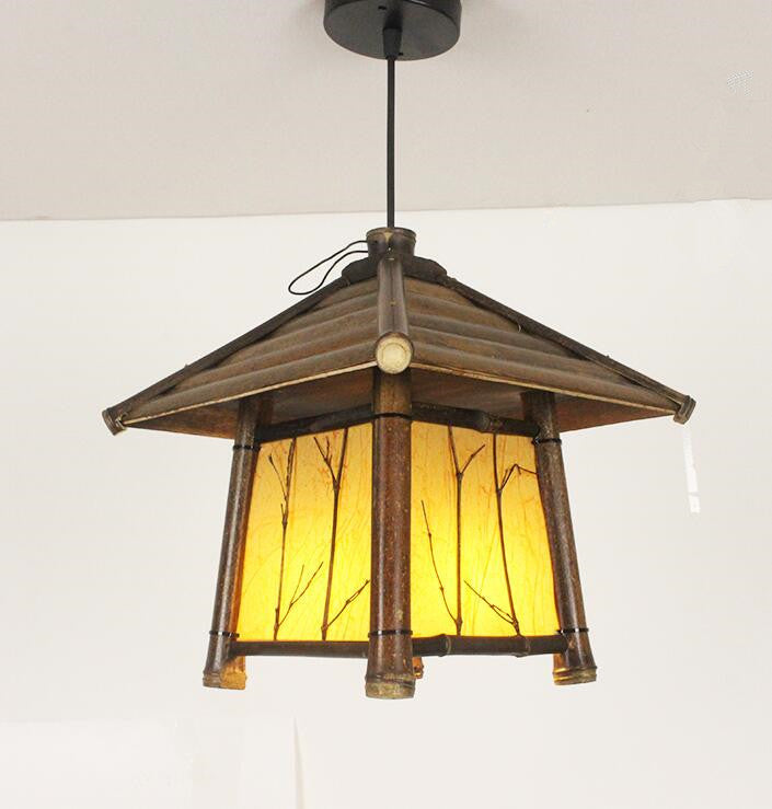 Retro-Chinesischer Stil Kronleuchter Teeraum Südostasien Kronleuchter Bambuslampe