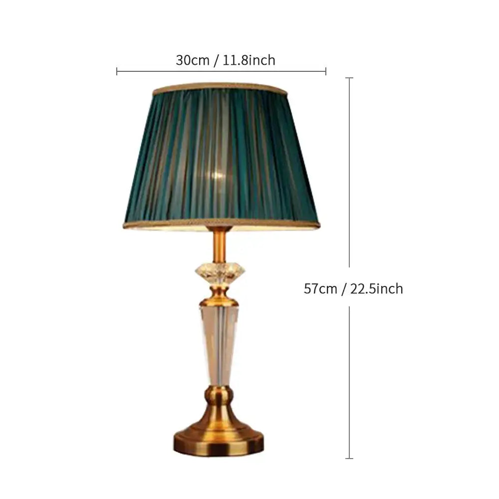 Elegant floor lamp with deep teal pleated fabric shade gold-toned metal base and crystal floor lamp decorbites accents