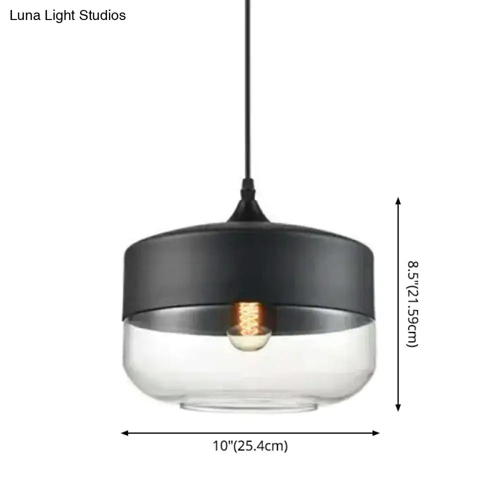 Decorbites™ retro industrial style light pendant lighting with black and clear glass for restaurant ceiling use