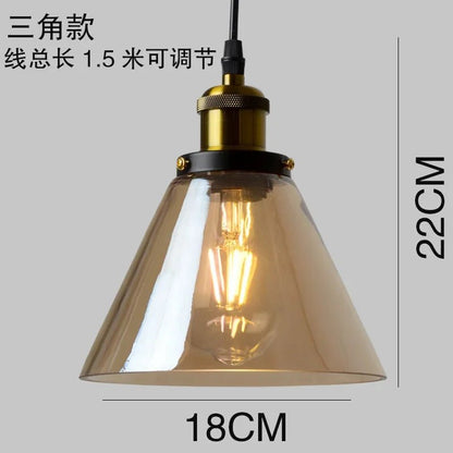 Retro Industrial Gray Glass Pendant Light - Decorbites