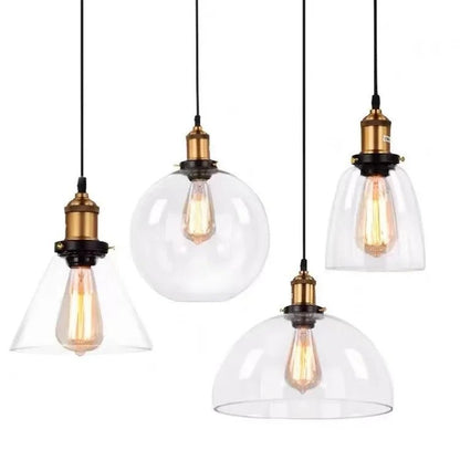 Retro Industrial Gray Glass Pendant Light - Decorbites