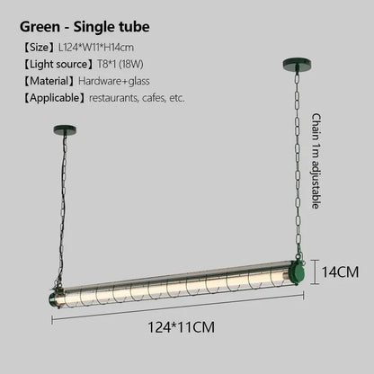Retro Linear Glass Pendant Light In Polished Chrome - Decorbites