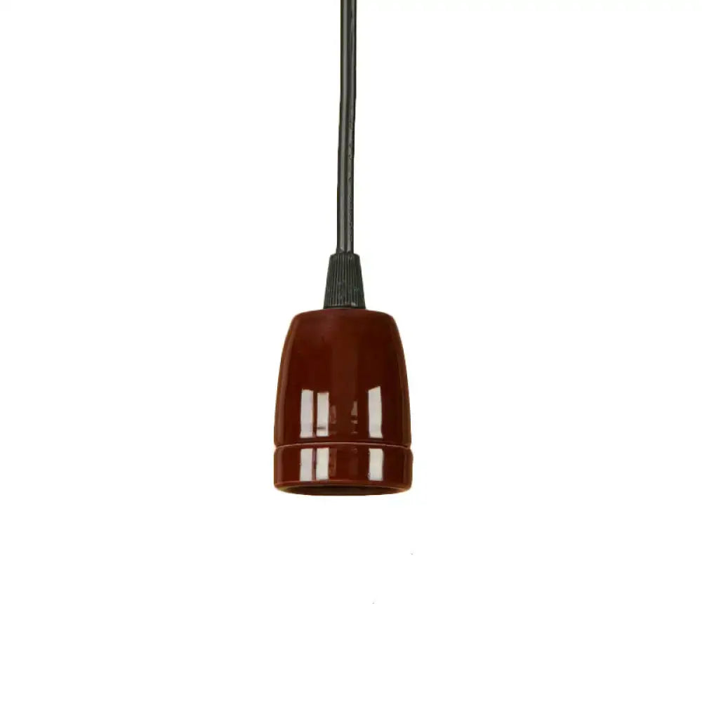 Decorbites™ retro style mini pendant light with adjustable black red ceramic conical fixture and black cord