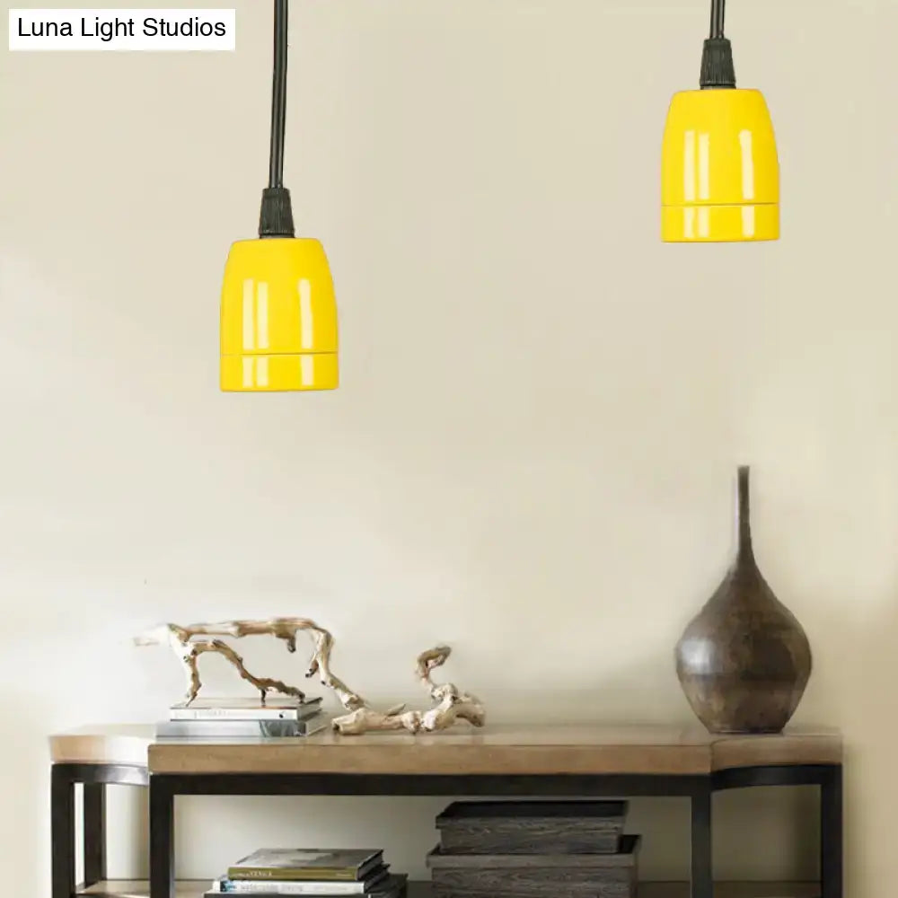 Bright yellow pendant light fixtures with black cords from decorbites retro style black red ceramic ceiling fixture